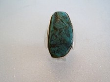 Extra Large Size Stone SILVER TURQUOISE Statement RING Size 5.75 to 6