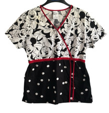 Disney Minnie Mouse Scrub Top Medium Dental Medical Uniform Nurse Health Care