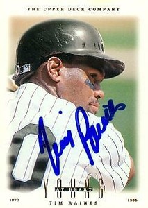 tim raines autographed baseball