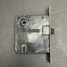 Antique c1870s Door Knob Mechanism Hardware Handle Forged Steel Belleville X09