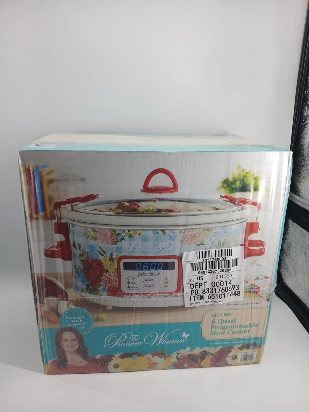 The Pioneer Woman Sweet Rose 6-Quart Programmable Slow Cooker Crock Pot