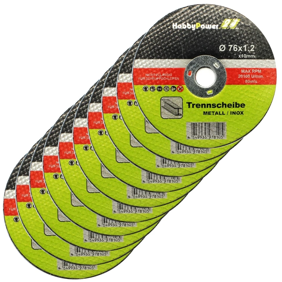 10x Metall Trennscheiben 76x10mm für Bosch Winkelschleifer GWS 12 / 10,8-76 V-EC - Bild 3 von 3