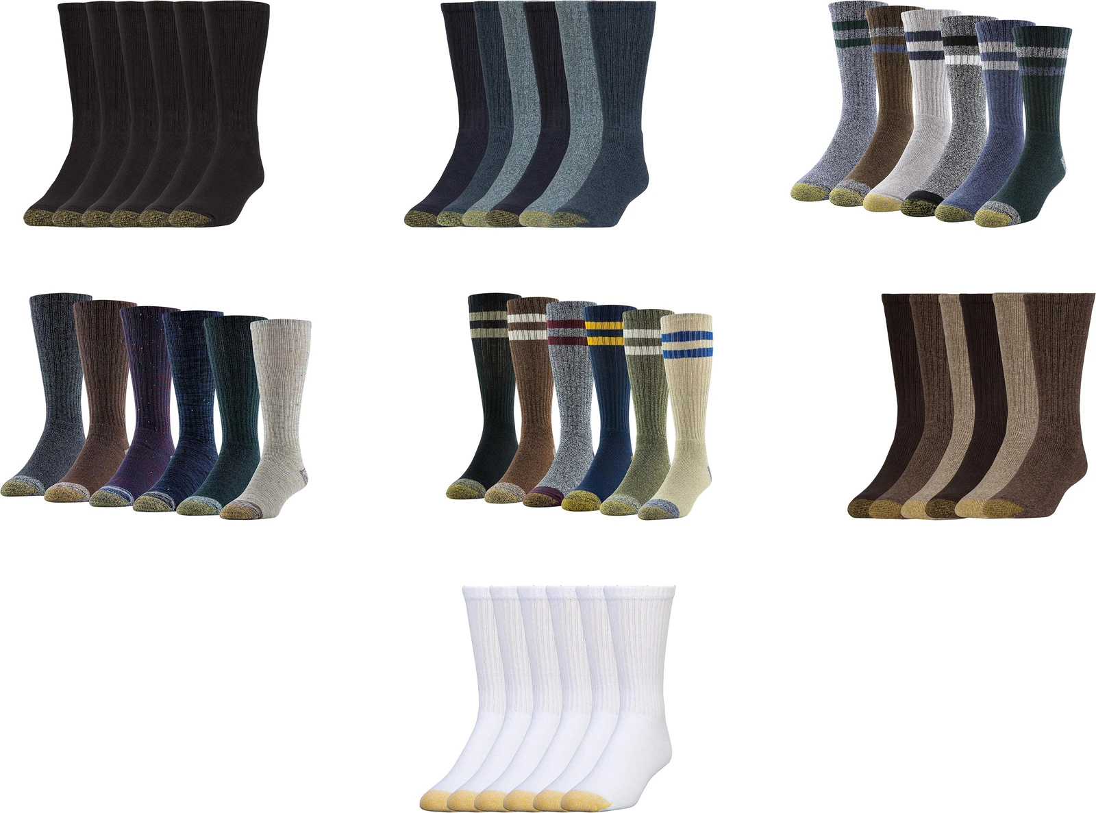GOLDTOE Men's Harrington Crew Socks (6 Pairs)