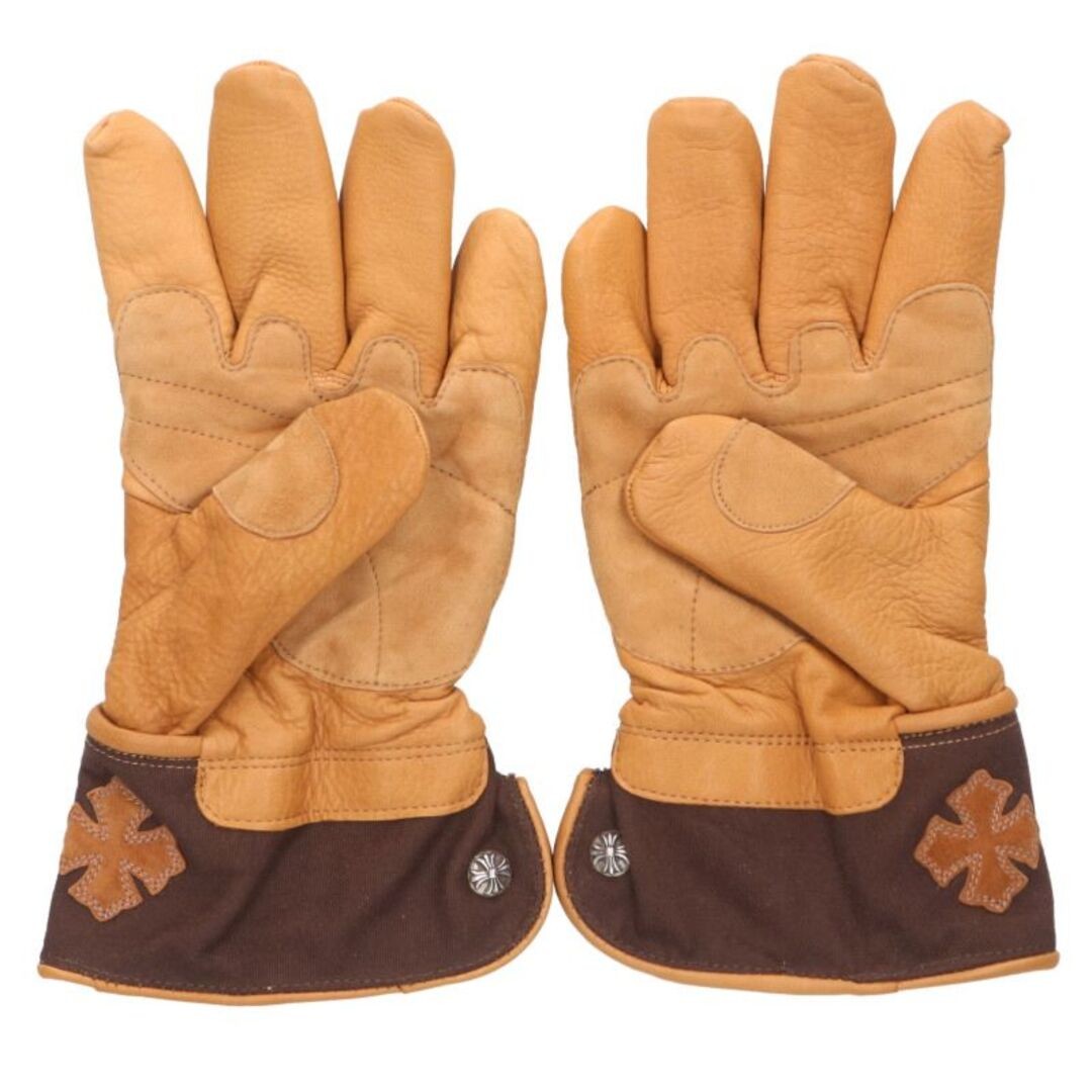 Chrome Hearts GLOBE Cross Patched Leather Gloves Men's L Used 85eea4d763c685891c thumbnail 3