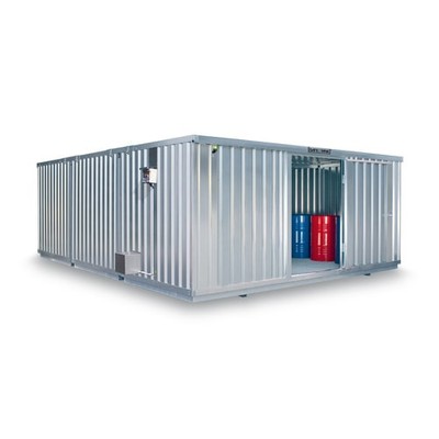 Gefahrstoffdepot / 32 qm / Auffangvolumen 4.440 l / mit Sensorlüfter