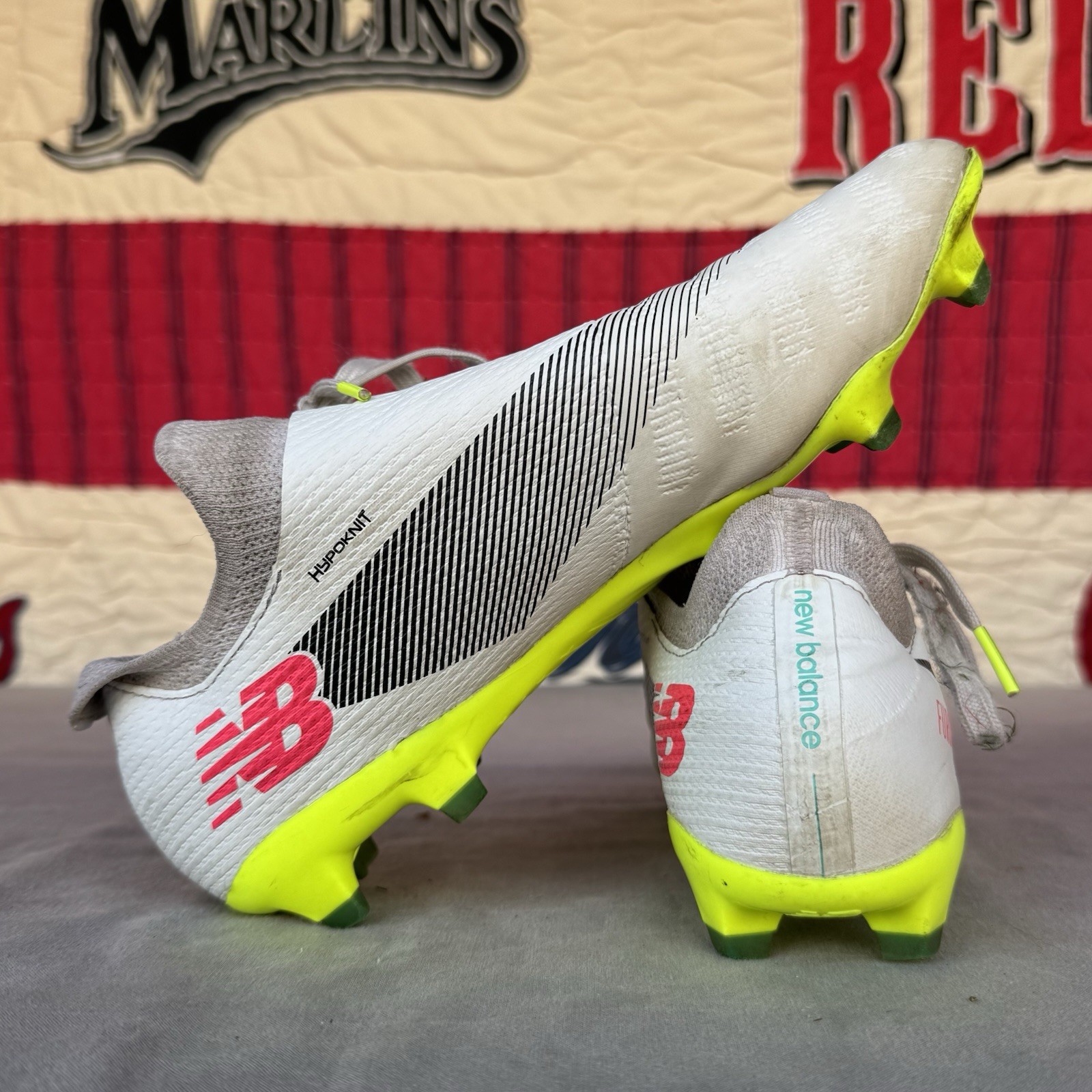 Size 9 - New Balance Furon V8 Soccer Football Cleats Men's White Pink thumbnail 11