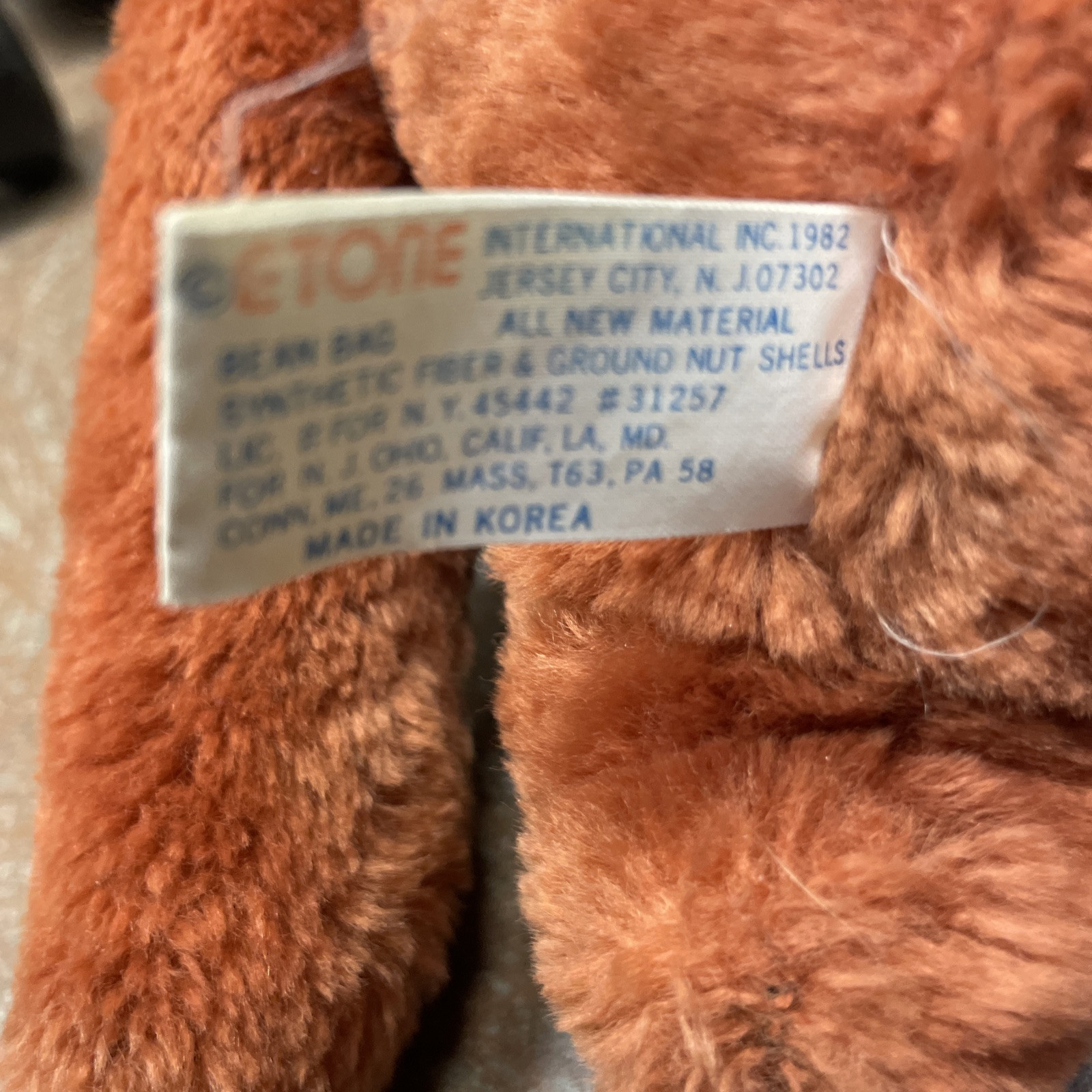 Vintage 1982 Etone Nintendo Donkey Kong 7" Beanbag Stuffed Gorilla Plush Toy