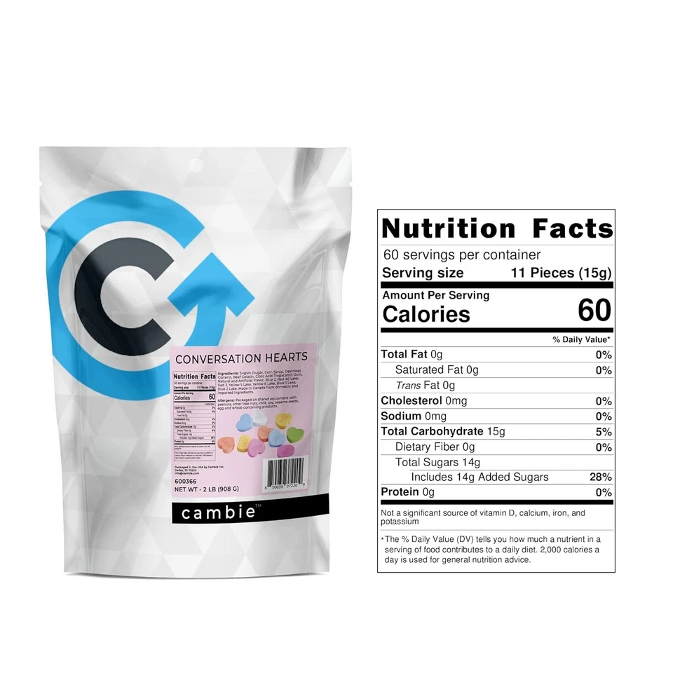 Caramelos coloridos Conversation Hearts | 4 libras en total Foto 4 de 4