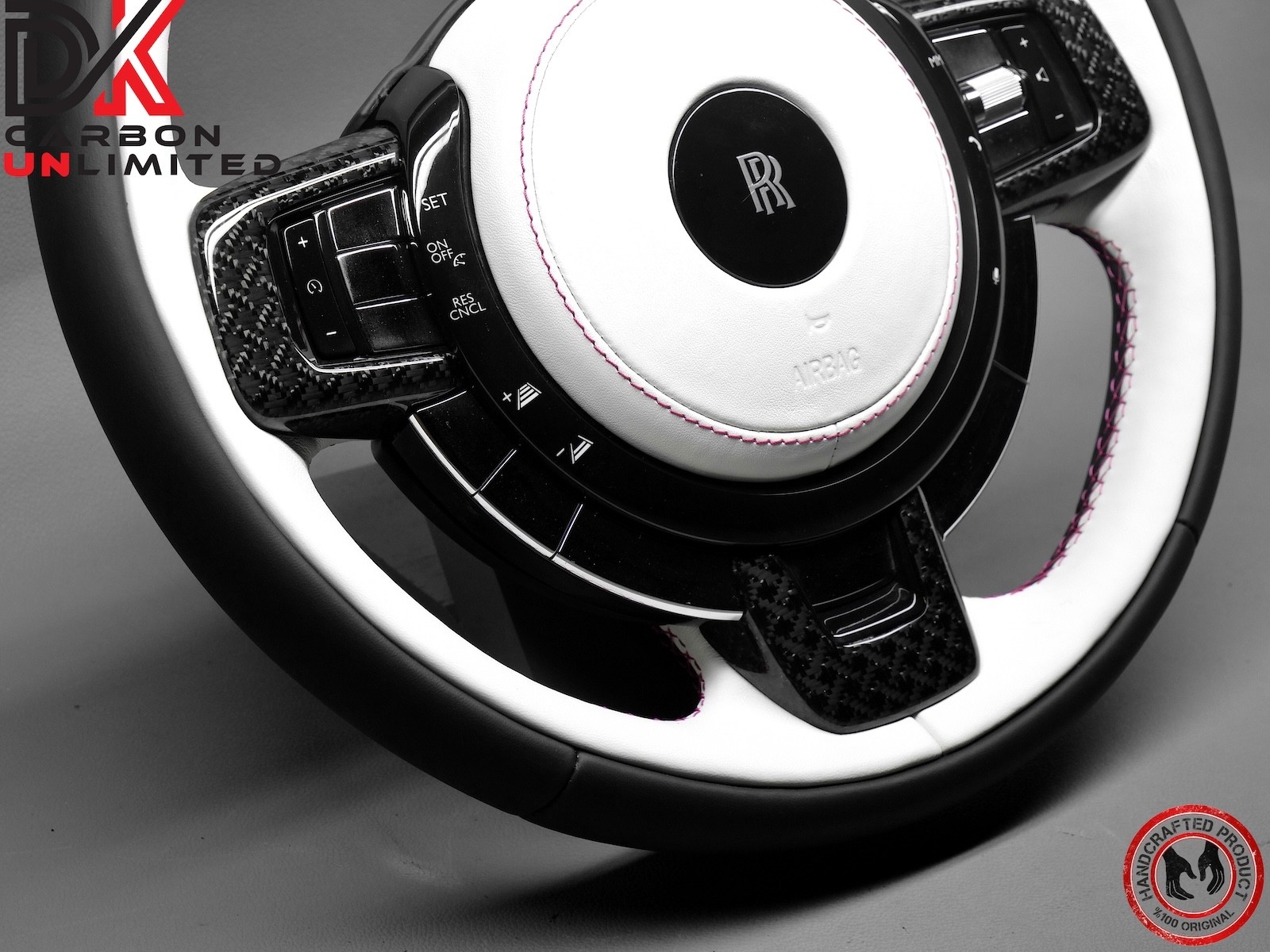 Rolls Royce Ghost Thick Rimmed Two Tone Grace White Black Napa Steering Wheel