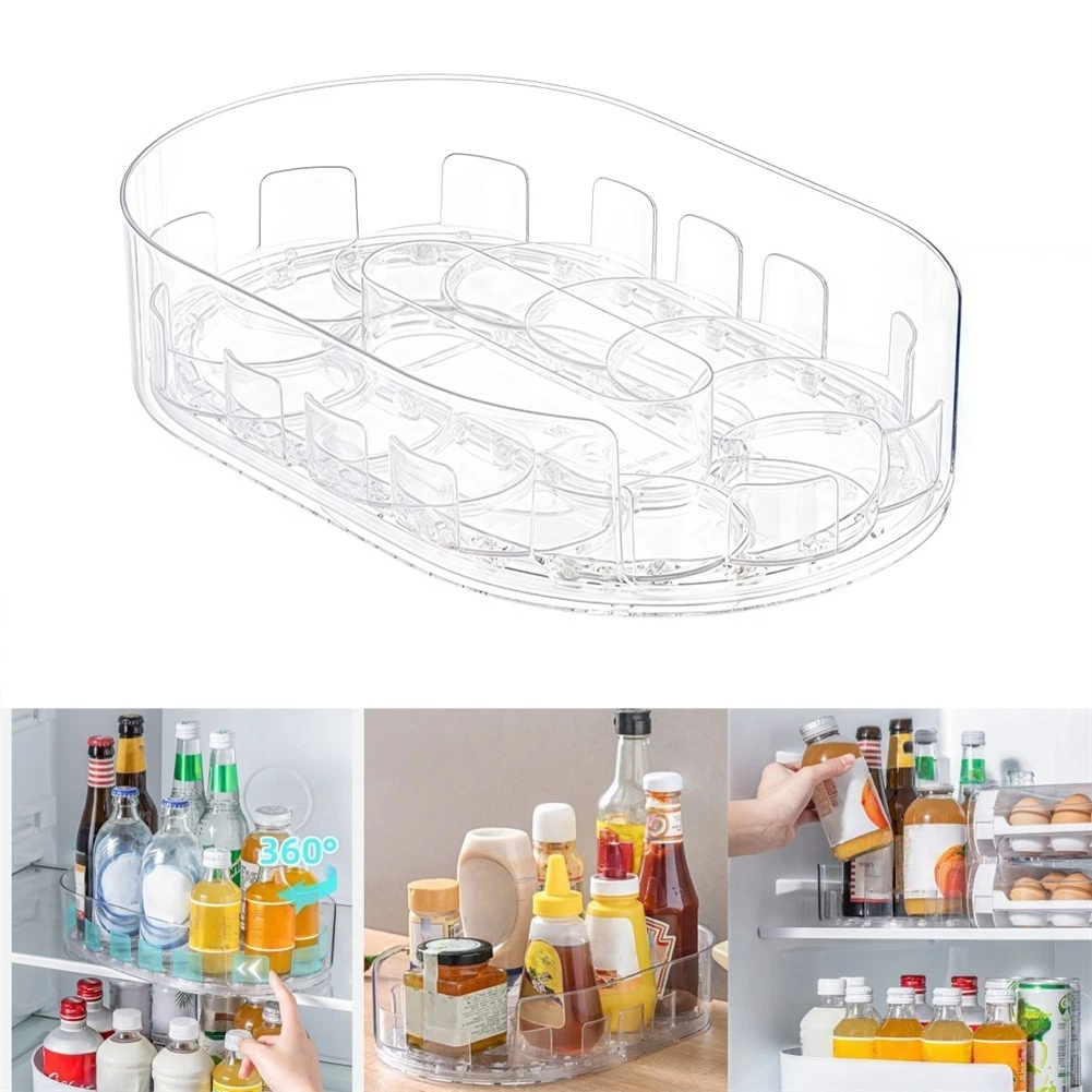 Rotating Lazy Susan Condiment Organizer Rack for Kitchen and Cabinet Use