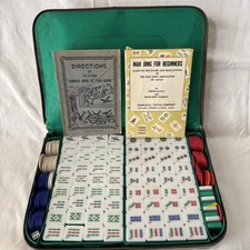 Vintage Hand Carved Mah Jong Set - HONG KONG 1950’s