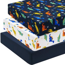 3 Pack Fitted Crib Sheets, Ultra Soft Breathable Comfortable Baby Sheet Set f...