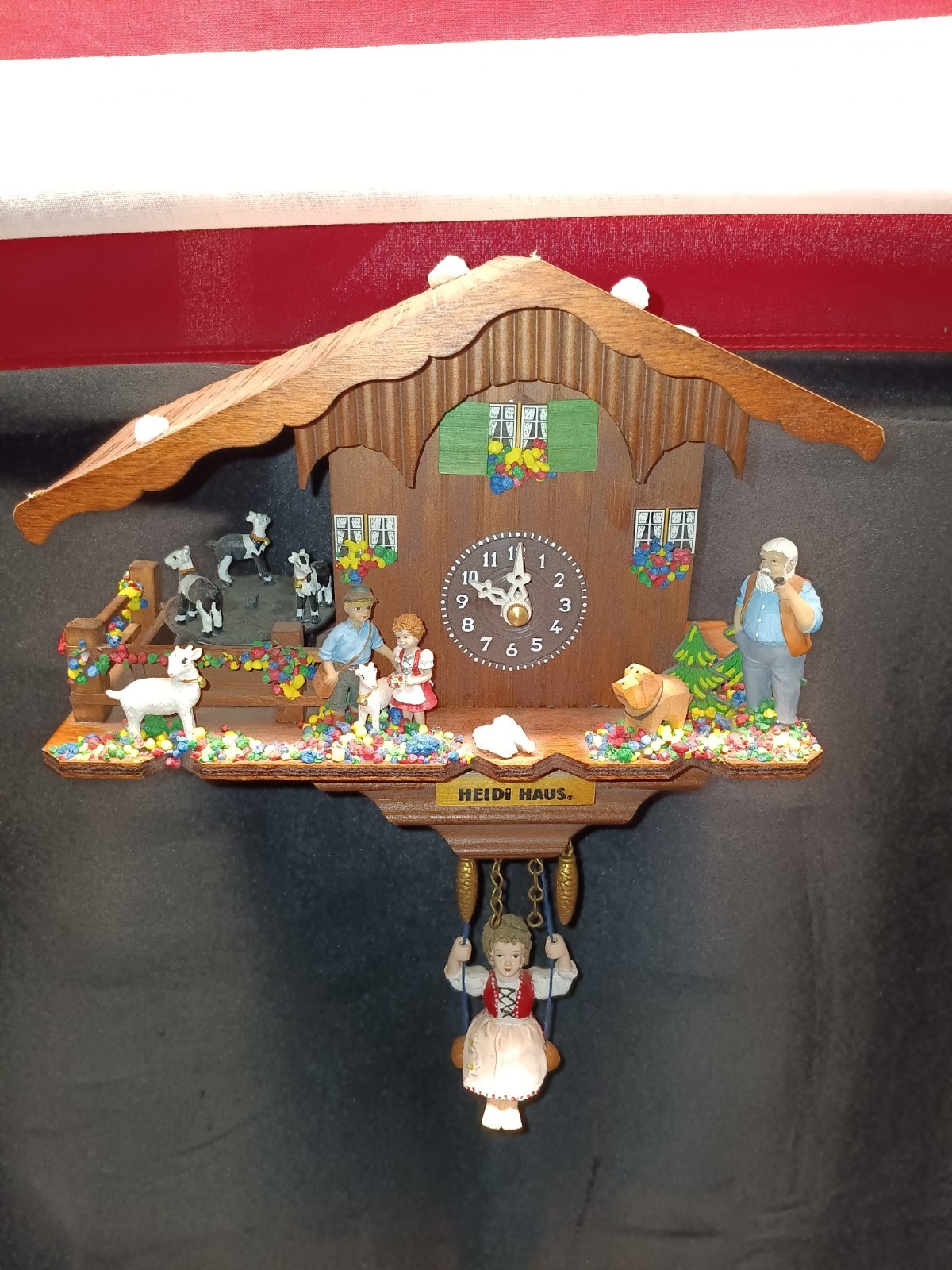 Trenkle Kuckulino Black Forest Clock Swiss House with Turnin