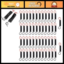 50 Pcs AA Battery Holder Case Clips - 1.5V Black Plastic with Red Wire Leads