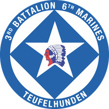 US Marine Corps Badge Sticker 3rd Battalion 6th Marines Teufelhunden