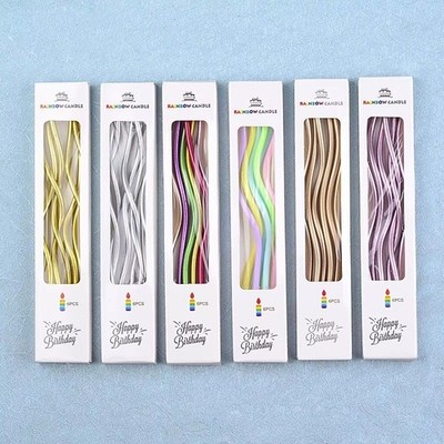 6 Stück Twisty Geburtstagskerzen Spirale Tortenkerzen Gold Kuchen Cupcake Kerzen