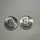 X2 1960 D, And 1962 D Benjamin Franklin Half Dollar .90 Silver Au