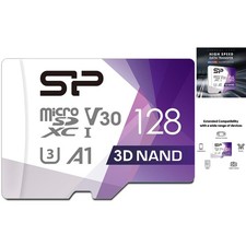 Silicon Power 128GB Micro SD Card U3 SDXC, Up to 100MB/s, Waterproof  Durable