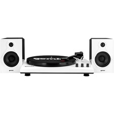 Gemini TT-900BW Record Player w/Bluetooth and Dual Stereo Speakers Black/White