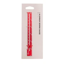 KEARING Red 6-Inch Sliding Marker Sewing Gauge - Nickel with White Printing... 