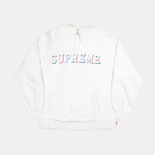 Felpa con cappuccio Supreme taglia L uomo grigio cotone