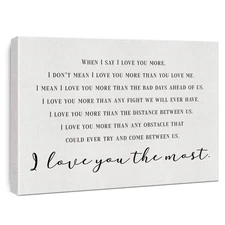 Bedroom Canvas Wall Art When I Say I Love You More Romantic Quote Print Frame...