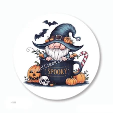 Spooky Gnome Halloween Party Favors Envelope Seals Labels Scrapbook Stickers