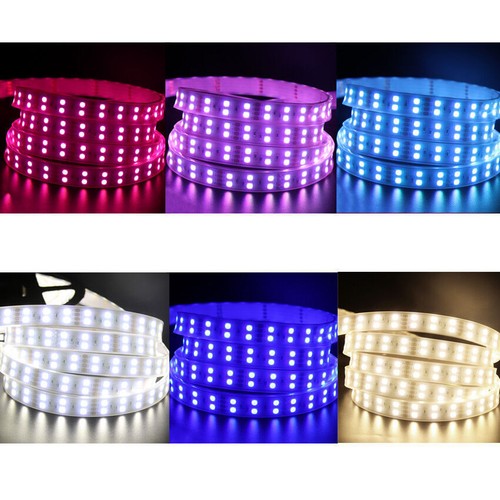 5M 16.4ft 12V 5050 RGB White Flexible Waterproof 600 LED Double Row Strip Lights - Picture 17 of 25