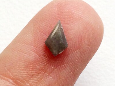 4.5x7mm OOAK Grey Salt & Pepper Fancy Shield Shaped Flat Back Rose Cut Diamond