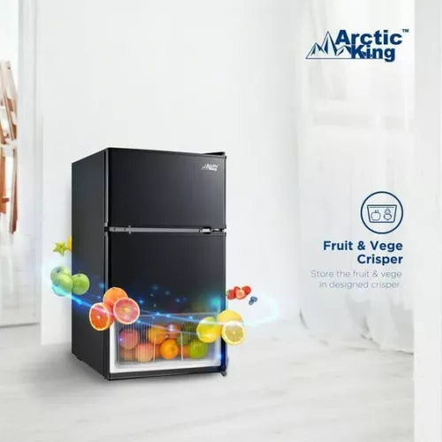 Black 3.2 Cu ft Two Door Compact Mini Fridge with Freezer - Picture 16 of 17