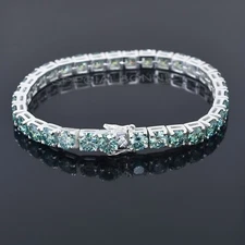 5mm - Certified Blue Diamond Tennis Bracelet-Free Diamond Studs. Free Tariffs.