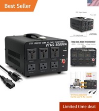 5000 Watt Voltage Converter Transformer Heavy Duty Step Up/Down AC 110V/120V/...