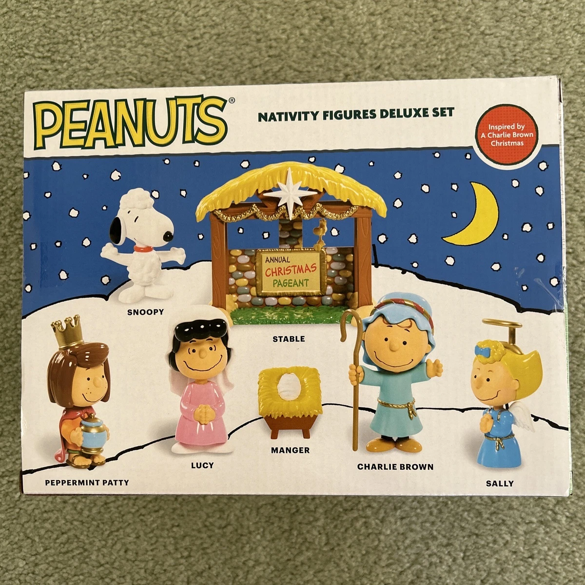 NEW Peanuts Charlie Brown Christmas Nativity Deluxe Set Snoopy Lucy Sally  Patty | eBay