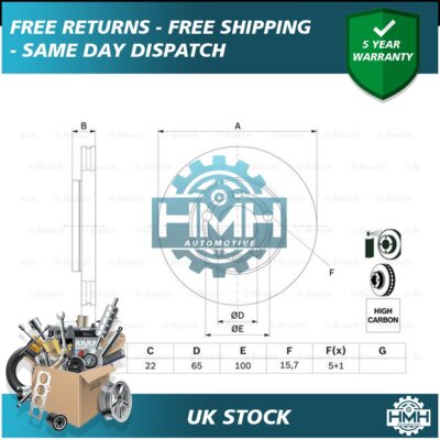 Fits VW Polo Golf Fox Skoda Fabia Seat Ibiza Leon Audi HMH Front Brake Discs #1