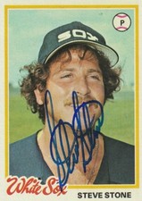 STEVE STONE CHICAGO WHITE SOX  SIGNED 1978 TOPPS CARD #153