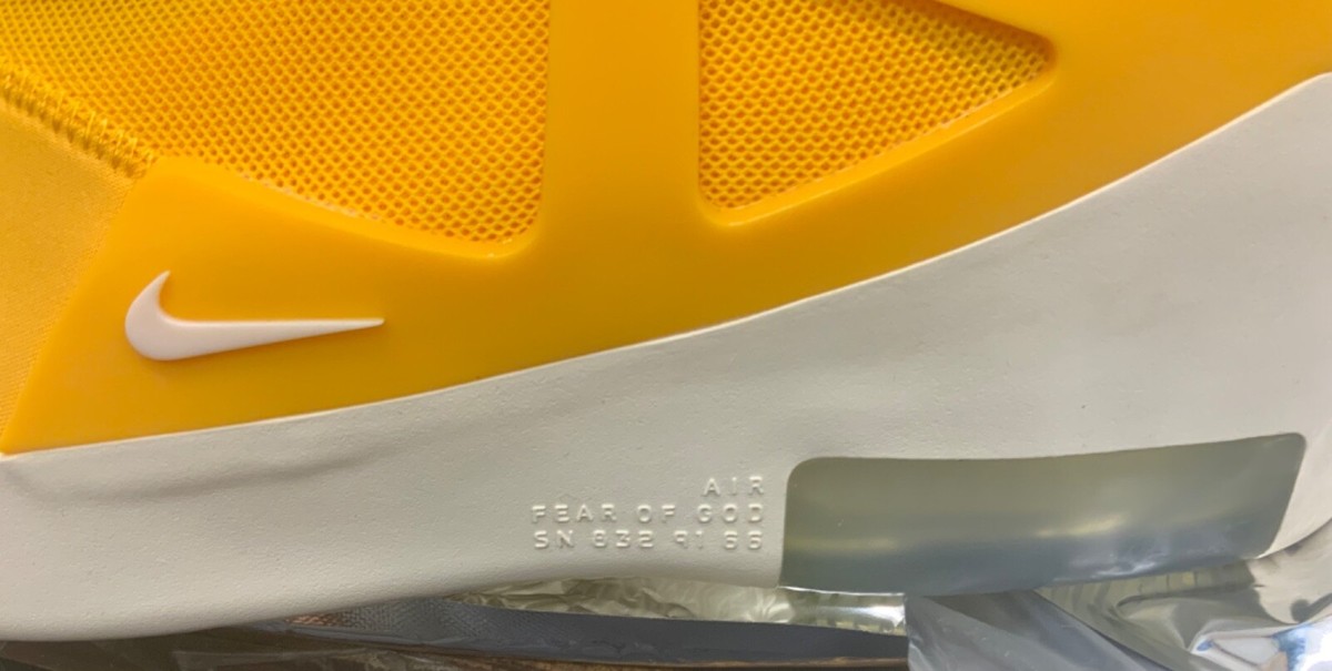 Nike Air Fear of God 1 The Atmosphere Amarillo Yellow Men