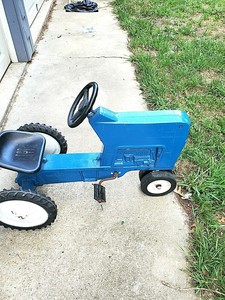 blue pedal tractor
