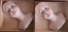 Lot of 2 Vintage CERAMIC DOLL HEADS