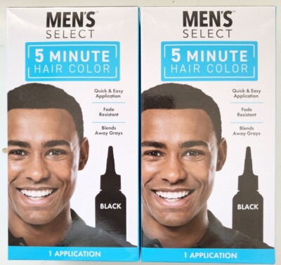2 Packs Black Hair Color Men's Select for men Permanent Hair Dye in 5 Minutes