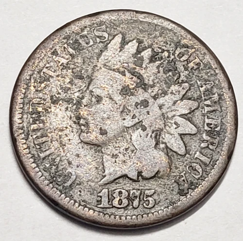 1875 P Indian Head Cent / Penny  CULL   **FREE SHIPPING**