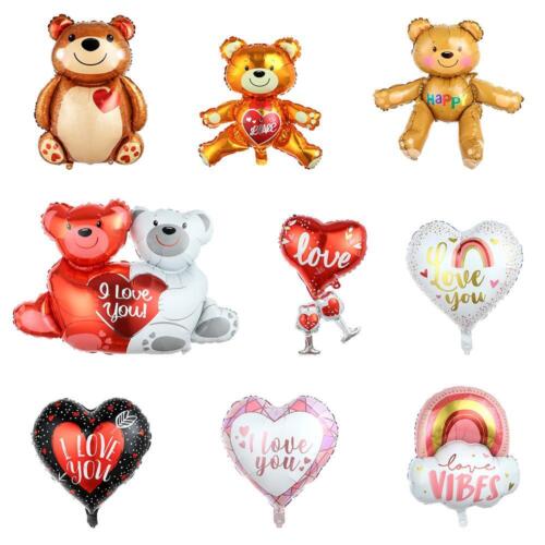 Party Supplies Valentines Day Foil Balloon Red Heart Lips I Love You 3D Bear - Afbeelding 1 van 21