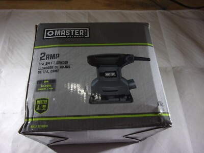 NEW MASTER MECHANIC 2amp. CORDED 1/4 SHEET SANDER W/DUST BAG  # 211890