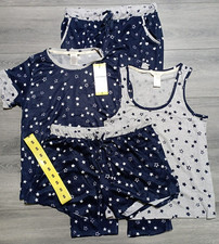 Lucky Brand Pajama Set Womens Small 4 Piece Stars Tee/Tank/Short/Pant