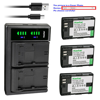 Kastar Battery LTD2 USB Charger for Canon LP-E6 LP-E6N E6E Canon EOS 5D Mark II