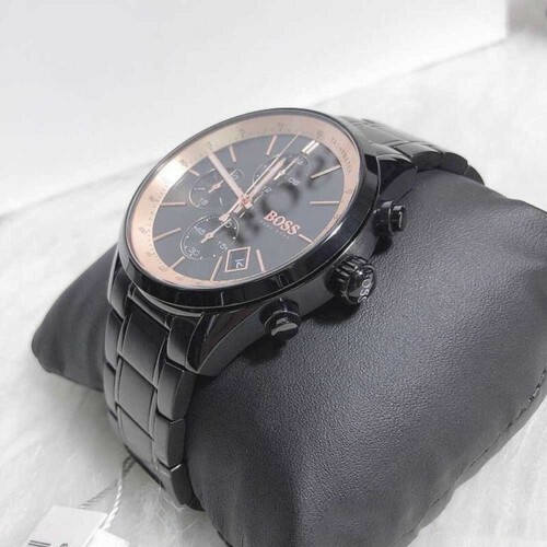 hugo boss grand prix gq black chronograph men's watch