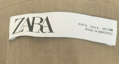 Zara OSCURO Visón adaptados Blazer Traje Chaqueta pliegues Mezcla Lino  Smart Bnwt Talla L | eBay