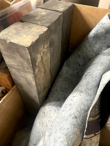 Graphite Block 4 x 4 x 36 Inches Solid Nuclear Grade, some edge damage