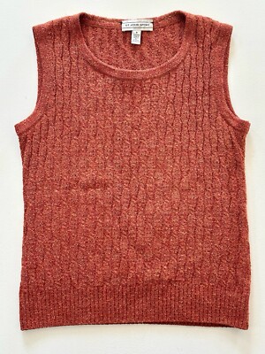 John Sport By Marie Red Orange Sweater Vest, Size Petite