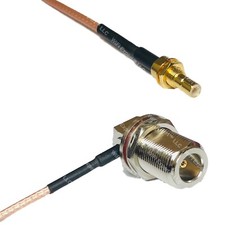 RG316 SMB MALE BULKHEAD to N Female Bulkhead Angle RF Cable Rapid-SHIP LOT
