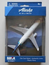 ALASKA AIRLINES BOEING 737 MINIATURE AIRPLANE 5" WINGSPAN DARON TOYS DIECAST NIB
